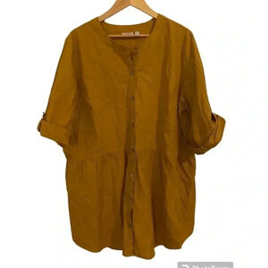 LOGO By Lori Goldstein 100% Cotton Peplum Tunic